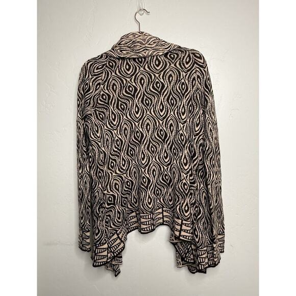 MOTH Anthropologie The Eyes Have It Brown/Cream Open Cardigan Sz M Cotton/Linen - Picture 2 of 10